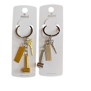 Gold and Silver Hair Styling Keychains